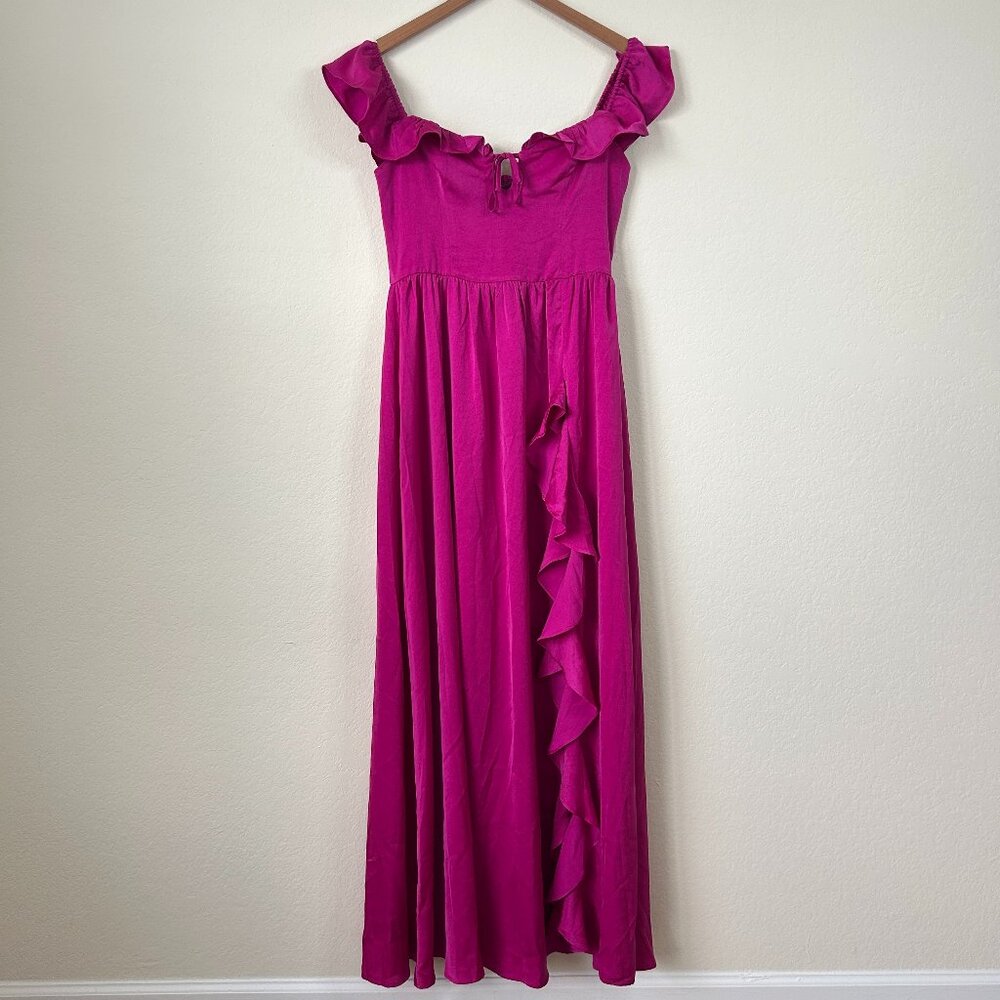 NWT Hello Molly Dress Womens 6 Magenta Pink Maxi Sweetheart Thigh Slit Gown